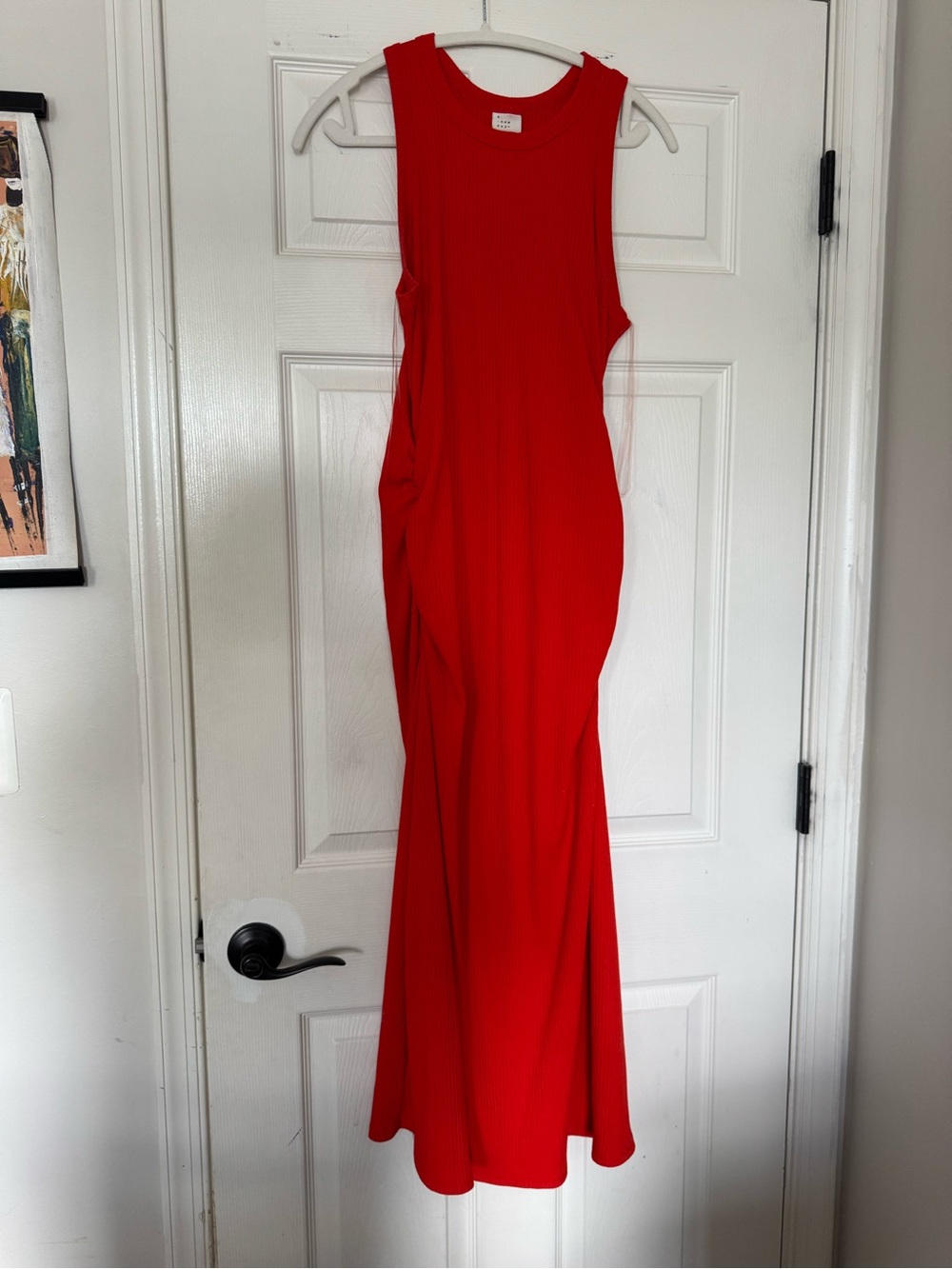Red Ribbed Sleeveless Midi Dress - A New Day